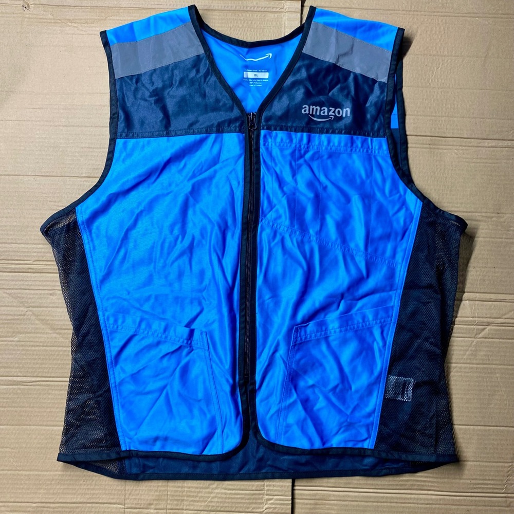 Amazon Flex Delivery Driver Vest XL Blue Reflective AFV01U Luly Yang Workwear